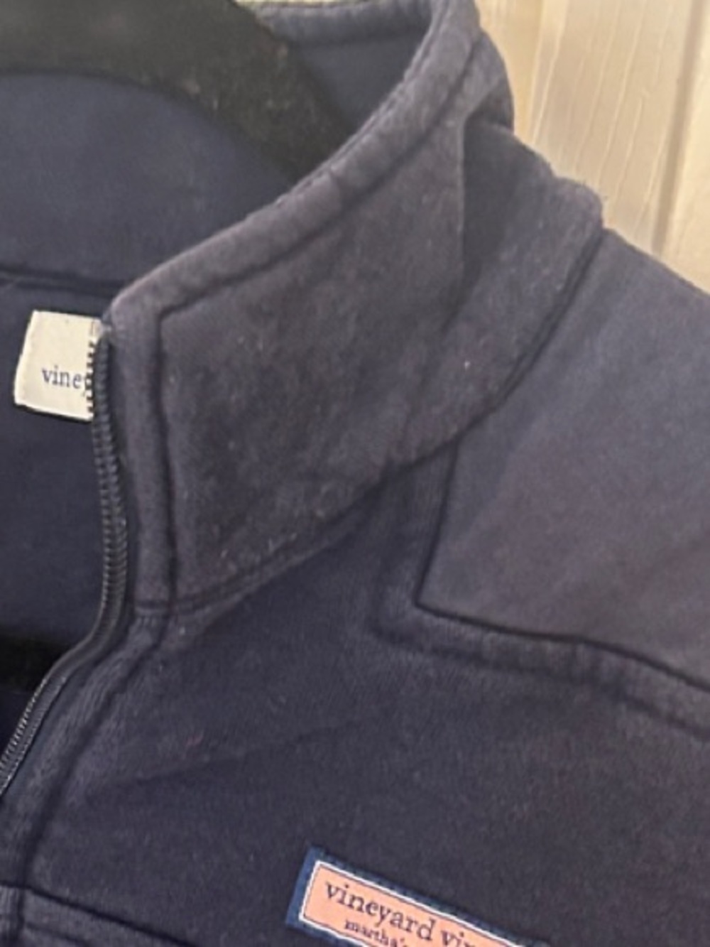 Vineyard Vines Cotton Navy Quarter-Zip Pullover - Picture 4 of 10
